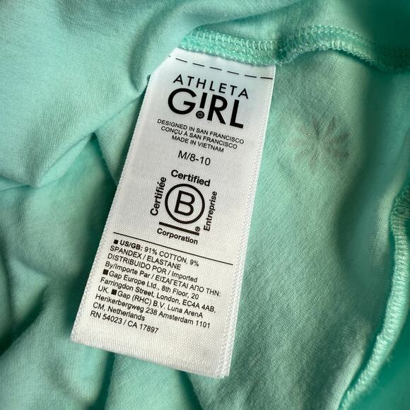 Athleta Girl Mint Twist Around Athletic Top Medium 8-10 - Picture 7 of 9